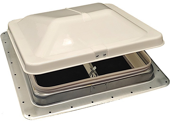 Heng's - 14 X 14 Universal Vent Wht Lid Galavanized Collar W/wht Garnish Retail Box - 71111A-C1G1