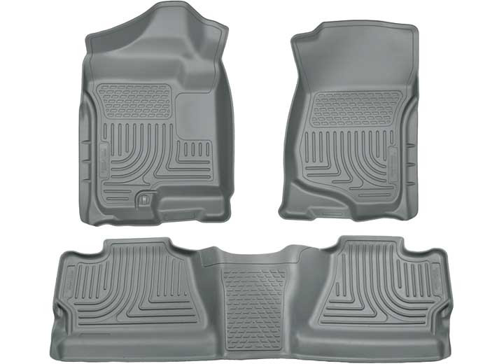 Husky Liner - 0713 Silverado/sierra 1500/0714 2500/3500 Crew(not W/manual Shifter)front & 2nd Seat Flr Lnrs Grey - 98202
