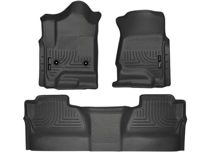 Husky Liner - 1417 Silverado/sierra Crew Cab Front/2nd Seat Floor Liners 2nd Row Only Covers Footwell Black - 98231