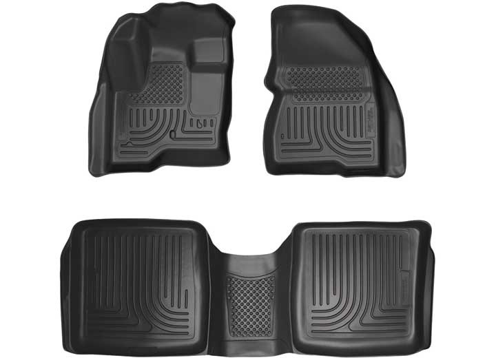 Husky Liner - 09c Ford Flex/lincoln Mkt Weatherbeater Front & 2nd Seat Floor Liners 3pc. Combo Black - 98741