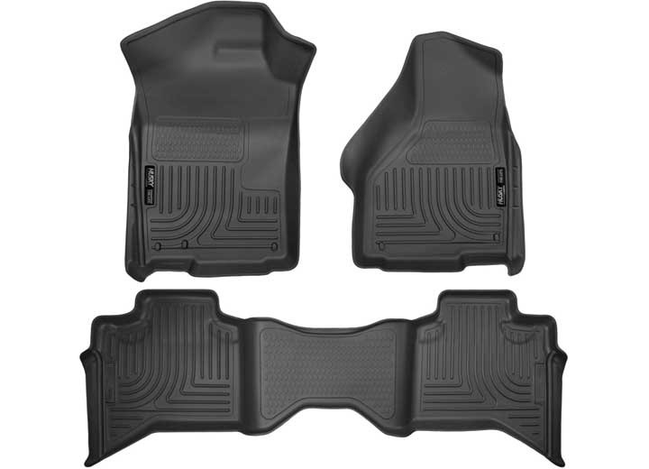 Husky Liner - 0923 Ram 1500 Quad Cab Front & 2nd Seat Weatherbeater Floor Liners Black - 99011