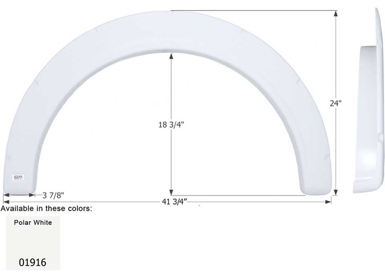 Icon - Fender Skirt Single Fleetwood Fs1916 Polar White - 1916