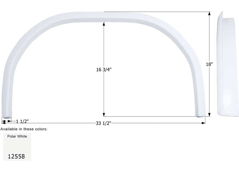 Icon - Fender Skirt Single Jayco Fs2558 Polar White - 12558