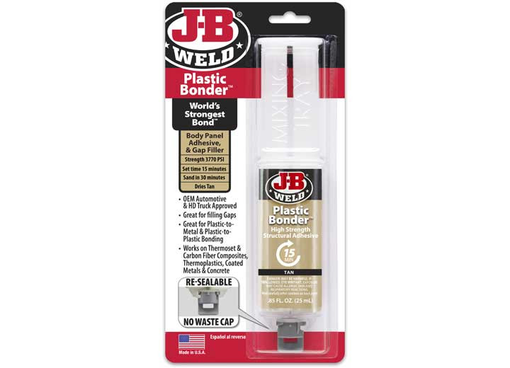 JB Weld - Plasticbonder (tan) Carded 25ml Resealable Syringe - 50133
