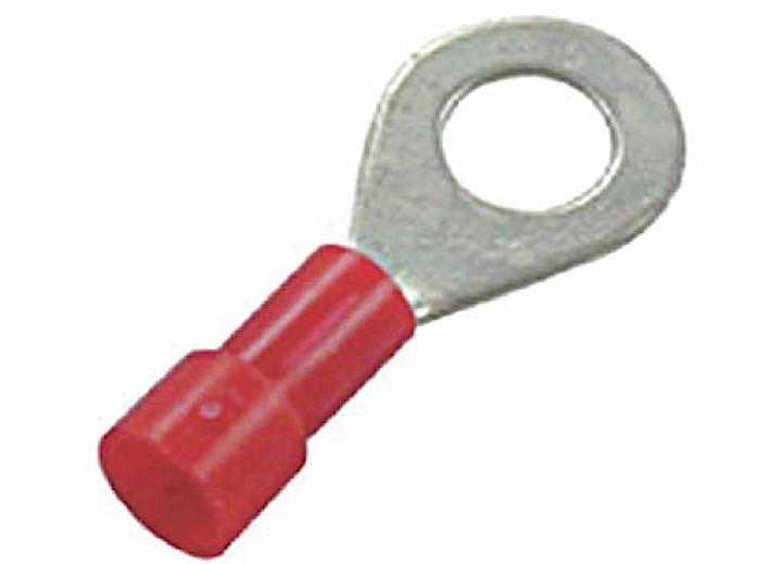 J T & T - 2218 1/4in Red Vinyl Ring Terminal 14 Pcs - 2003H