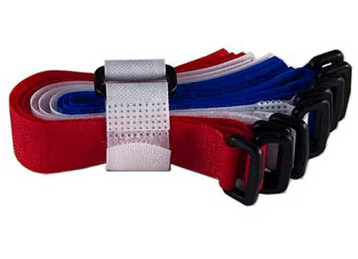 J T & T - 8in Neon Velcro Striptie Fasteners W/ Buckle 8 Pcs - 20-8-13