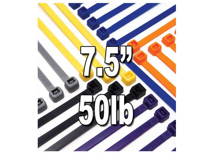 J T & T - 7.5in Blue Nylon Wire Tie 50 Lbs 14 Pcs - 4705-6H