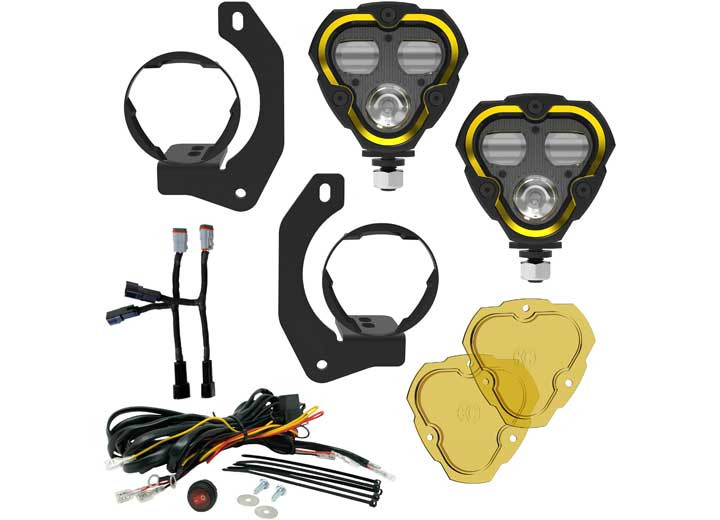 KC Hilites - 07c Jeep Jk/jl/jt Led Dm Sae Fog 2 Light Master Kit Black - 97149