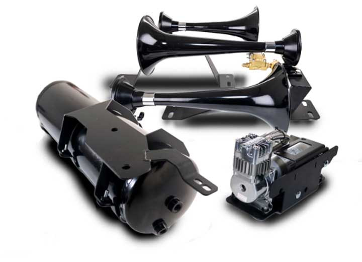 Kleinn Air Horns - 20c Silverado/sierra 2500/3500hd Onboard Air System W/ Model 230 Horns Blk - GMHD20-230