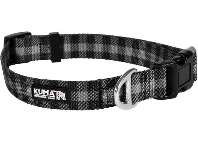 Kuma Outdoor Gear - Lazy Bear Dog Collar  Medium  1420in  Grey/black - 703-KM-LBCL-GB-M