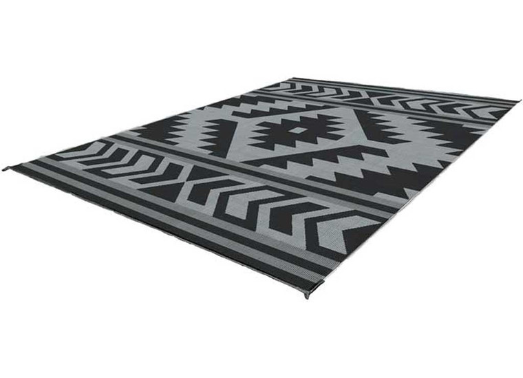 Kuma Outdoor Gear - Sante Fe Boho Outdoor Mat  18ft X 9ft (black/grey) - 878-KM-SFB-GB-18
