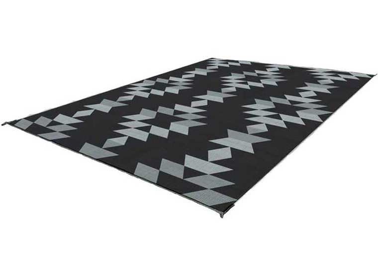 Kuma Outdoor Gear - Monterrey Boho Outdoor Mat  12ft X 9ft (black/grey) - 880-KM-MB-GB-12