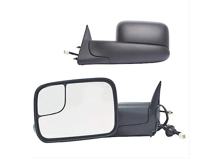 K-Source - 9802 Dodge Ram 1500/2500/3500 Pr Heated Power Oe Mirror Blk Towing Pkg Flip Out Head W/ Blind Spot - 60179-80C