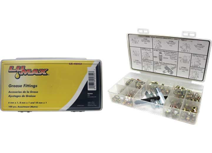 Lumax - Grease Fitting Assortment 100 Pcs - LX4843