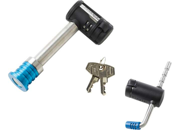 Master Lock - Stainless Steel Barbell Receiver (5/8in & 1/2in) & Adjustable Coupler Latch Lock - 1481DAT