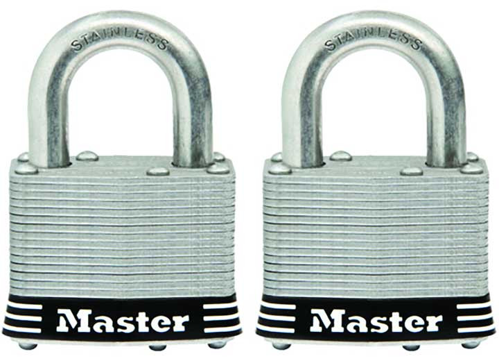 Master Lock - Laminated Stainless Steel Padlock 2in X 1in  Pack Of 2 - 5SSTHC