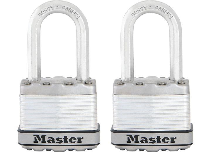 Master Lock - 1.75in (44mm) Wide Magnum Laminated Steel Padlock W/1.5in (38mm) Shackle; 2 Pack - M1XTLF