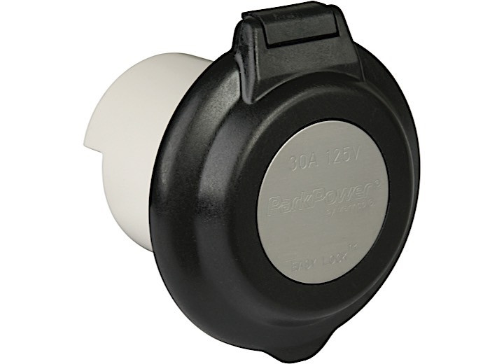 Park Power - 30a 125v Contoured Rv Power Inlet Black - 304EL-BRV.BLK