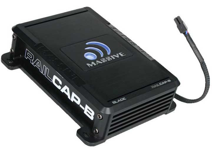Massive Audio - 4 Farad Capacitor Bank For Blade Series Amps W/molex Plug - RAILCAP-B