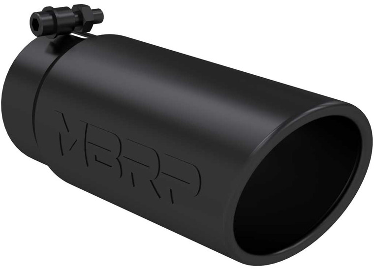 MBRP - Universal Tip 4in O.d. Angled Rolled End 31/2in Inlet 10in Length Blac - T5112BLK