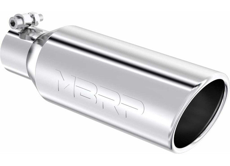 MBRP - Universal 4 Od 2.5 Inlet 12 In Length Angled Cut Rolled End Clamplessno - T5150