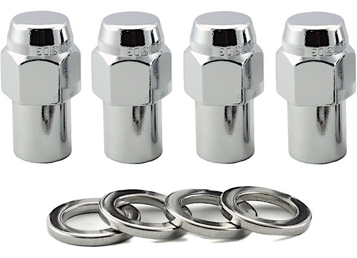 McGard - Hex Lug Nut 1/220 Mag Washer Reg .746 In Shk 13/16 Hex 1.65 In Oal Chrome (4 - 61000