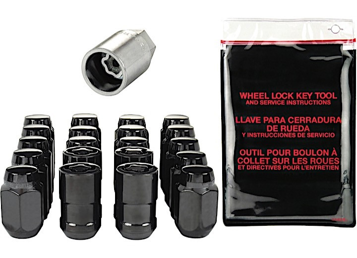 McGard - 5 Lug Hex Install Kit M12x1.5 Cone Seat W/wheel Lks 13/16 Hex 1.5 In Oal Black - 84558