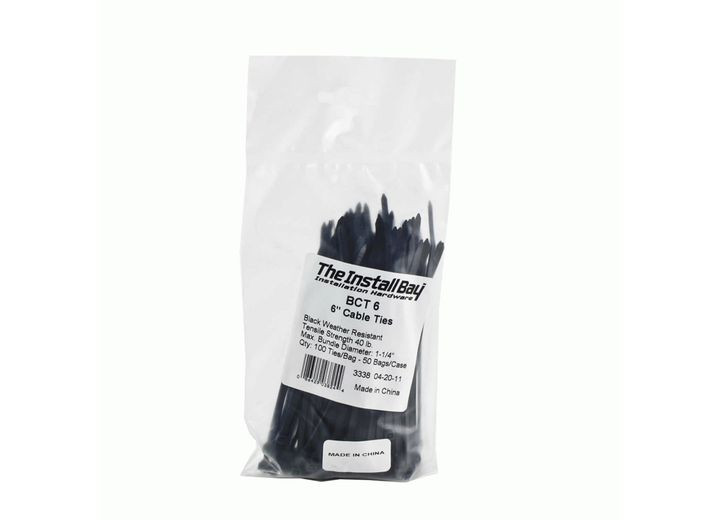 Metra - 6 Inch Cable Tie Black  Package Of 100 - BCT6