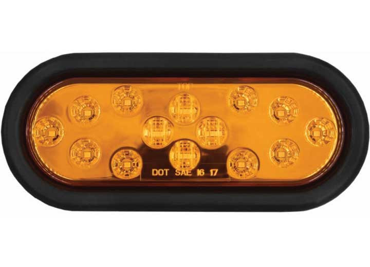 Metra - Oval Amber Light With Grommet  6 Inch 14 Led - HE-TR6002