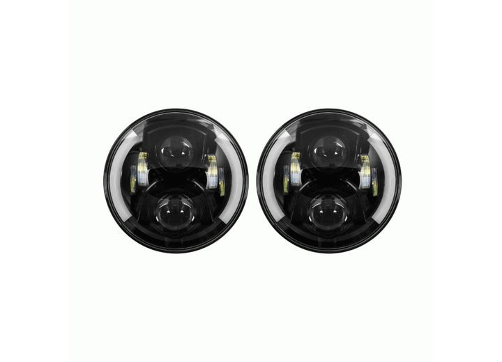 Metra - 7 In Round 6 Led With Partial Halo  Black Front Face - JP-703B
