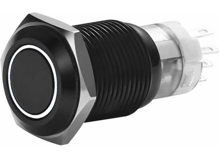 Metra - 16 Mm Black Momentary Switch With Harness 5a Ip67white - MIBRBSW16