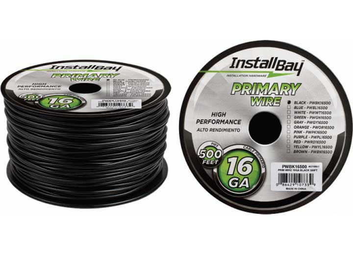 Metra - Primary Wire 16 Gauge Black Coil Of 500 Feet - PWBK16500
