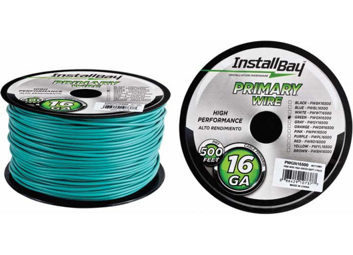 Metra - Primary Wire 16 Gauge Green Coil Of 500 Feet - PWGN16500