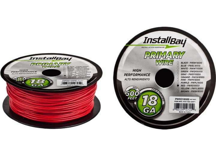 Metra - Primary Wire 18 Gauge Red Coil Of 500 Feet - PWRD18500