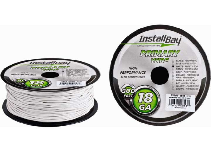 Metra - Primary Wire 18 Gauge White Coil Of 500 Feet - PWWT18500