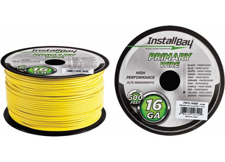 Metra - Primary Wire 16 Gauge Yellow Coil Of 500 Feet - PWYL16500