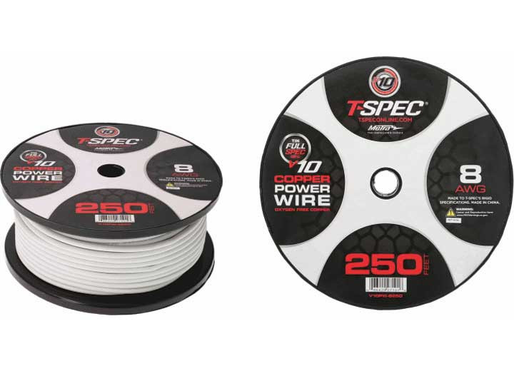 Metra - 8 Awg 250ft Matte Pearl Ofc Power Wire  V10 Series - V10PW-8250