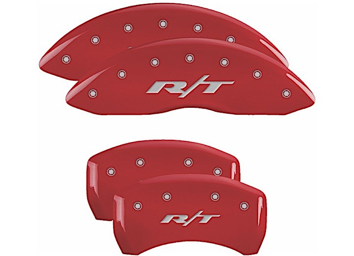 MGP Caliper Covers - Rt1truck Red Powder Coat Finish Silver Characters - 12001SRT1RD