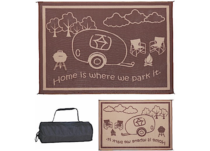 MG Innovative - Rv Home Mat Brown/beige 8' X 11' With Carrying Bag - RH8117
