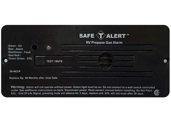 MTI - Propane Alarm  Black Flush Mount 12 Vdc Hard Wire - 30-442-P-BL