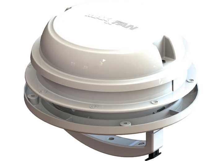 Maxxair - Maxxfan Dome Roof Vent W/ 12v Fan  6 Diameter  Manual Lift  White - 00-03812W