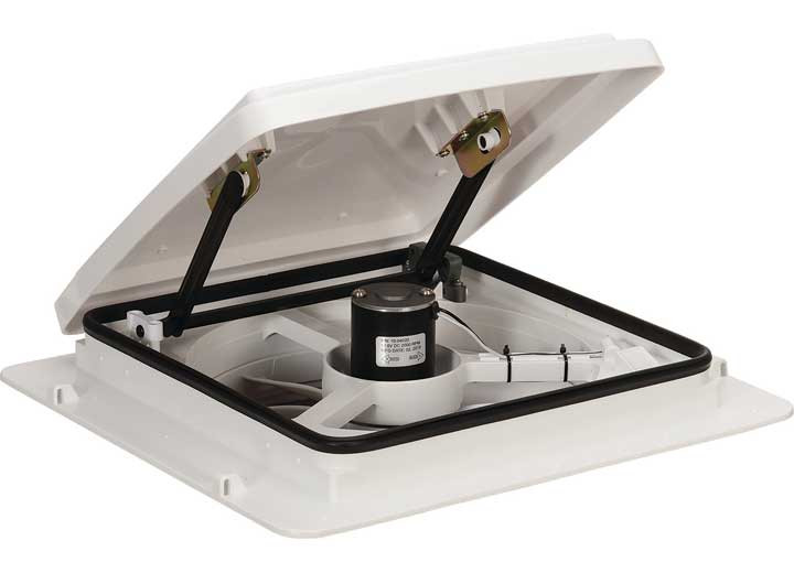 Maxxair - Maxxfan Plus Roof Vent W/ 12v Fan And Thermostat  Manual Lift  10 Speed  Whit - 00-04000K