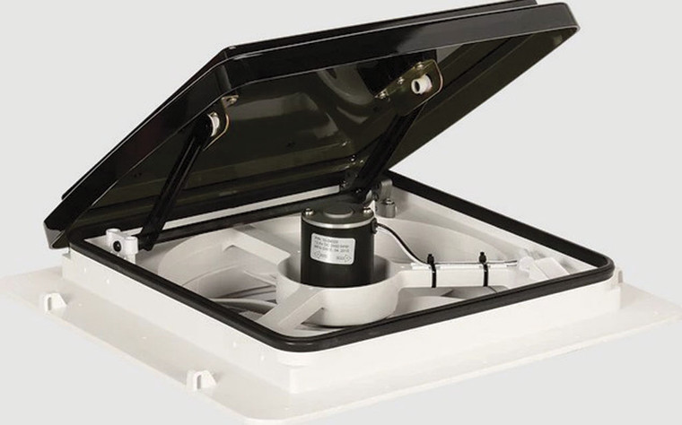 Maxxair - Maxxfan 4speed Roof Vent Fan With Manual Lift  Smoke - 00B04401K