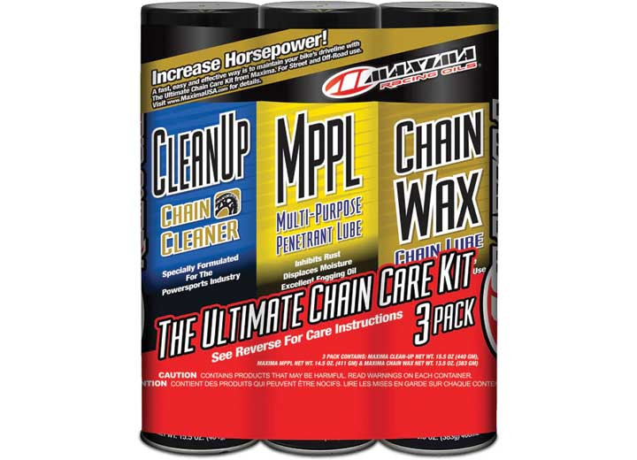 Maxima Racing Oil - Chain Wax Ultimate Care Combo Kit Chain Cleaner/penetrant Lube/chain Wax 3pac - 70-749203