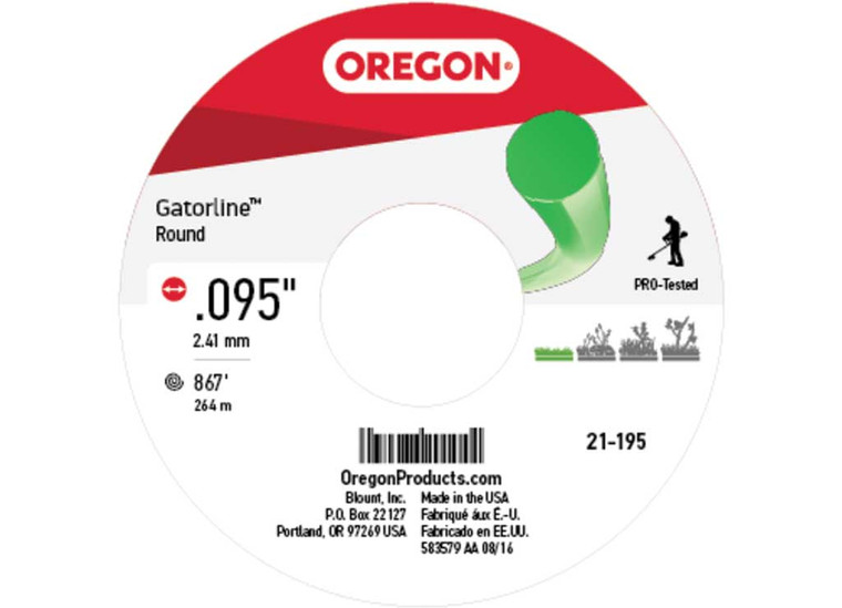 Oregon Tool - Gatorline Round .095 3lb Bulk - 21-195