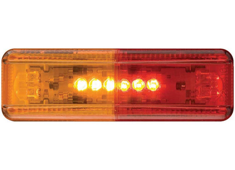 Optronics - 10led Dual Amber/red Thinline Fender Light - MCL65ARBP