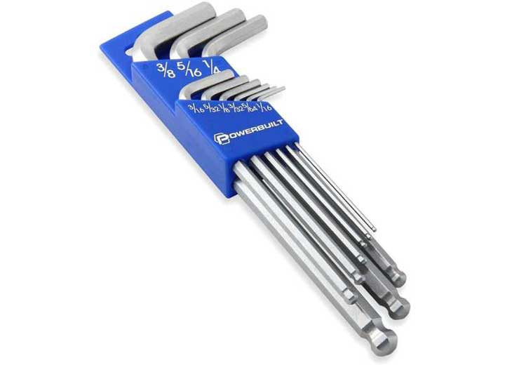 Powerbuilt - 9 Piece Sae Long Arm Hex Key Wrench Set - 640081