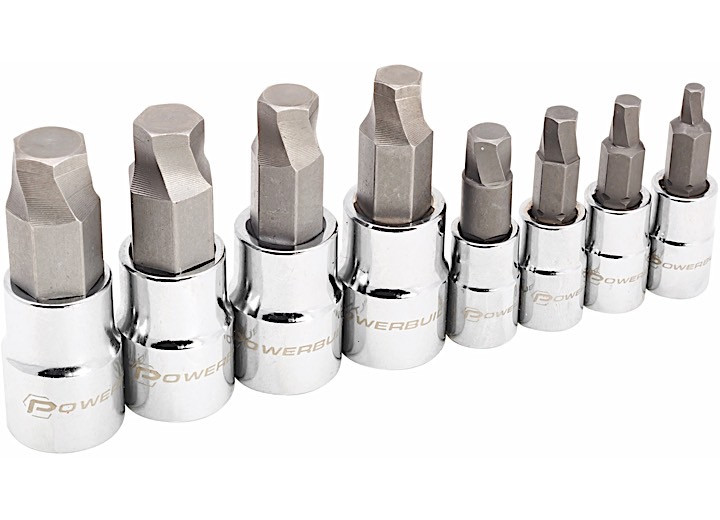 Powerbuilt - 8 Piece Zeon Sae Hex Bit Socket Set - 642574