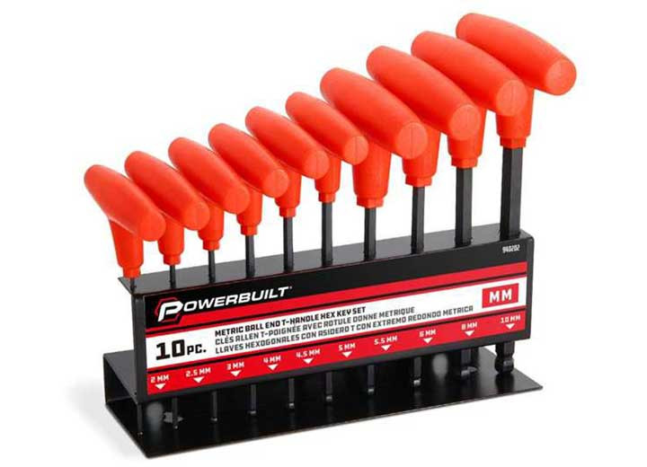 Powerbuilt - 10 Piece Metric Thandle Hex Key Wrench Set - 940202