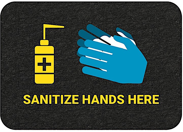 New Pig - Pig Sanitize Hands Here Floor Sign  Box Of 4 - GMM21002-BK